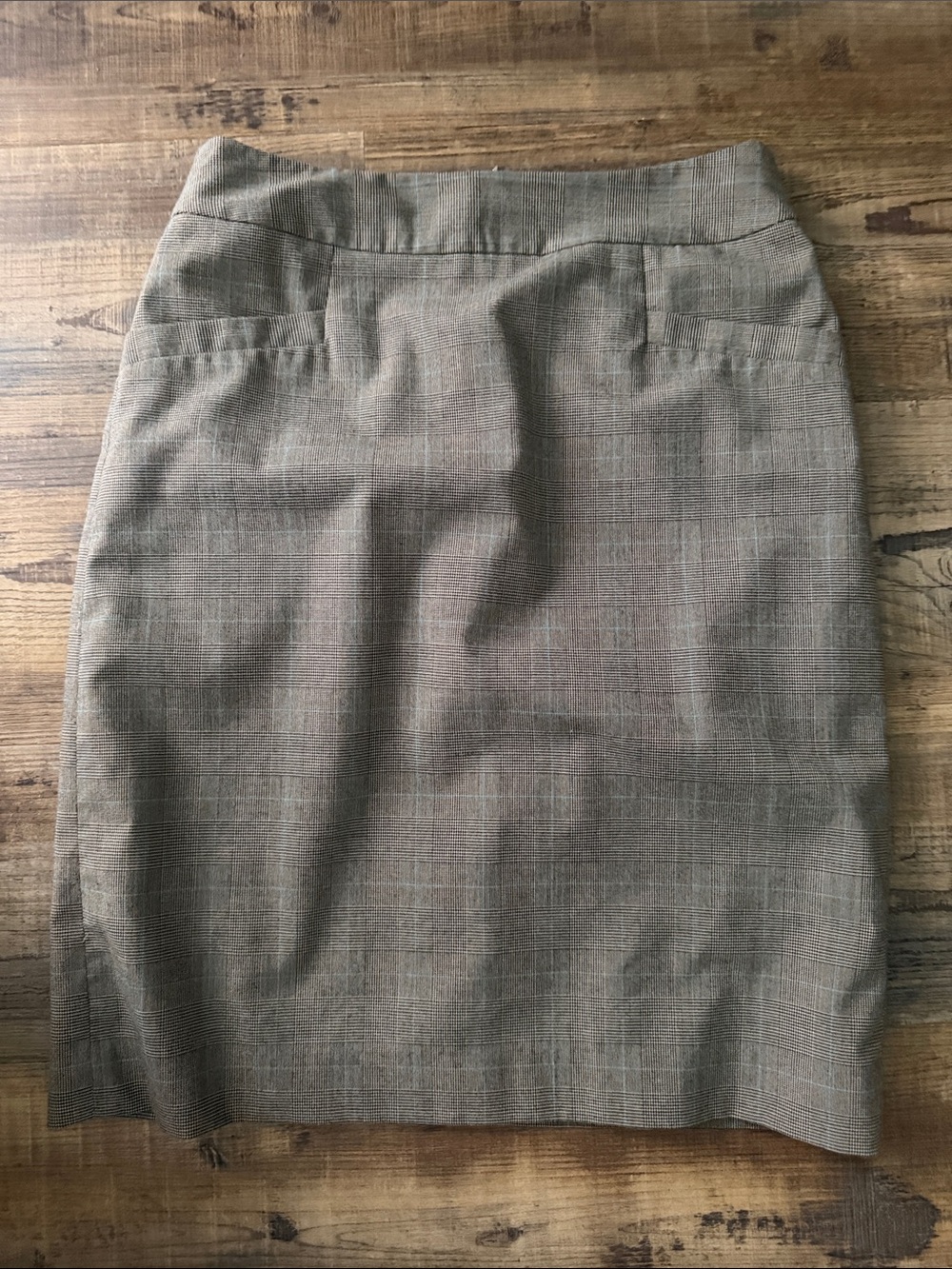 Banana Republic Taupe Plaid Pencil Skirt